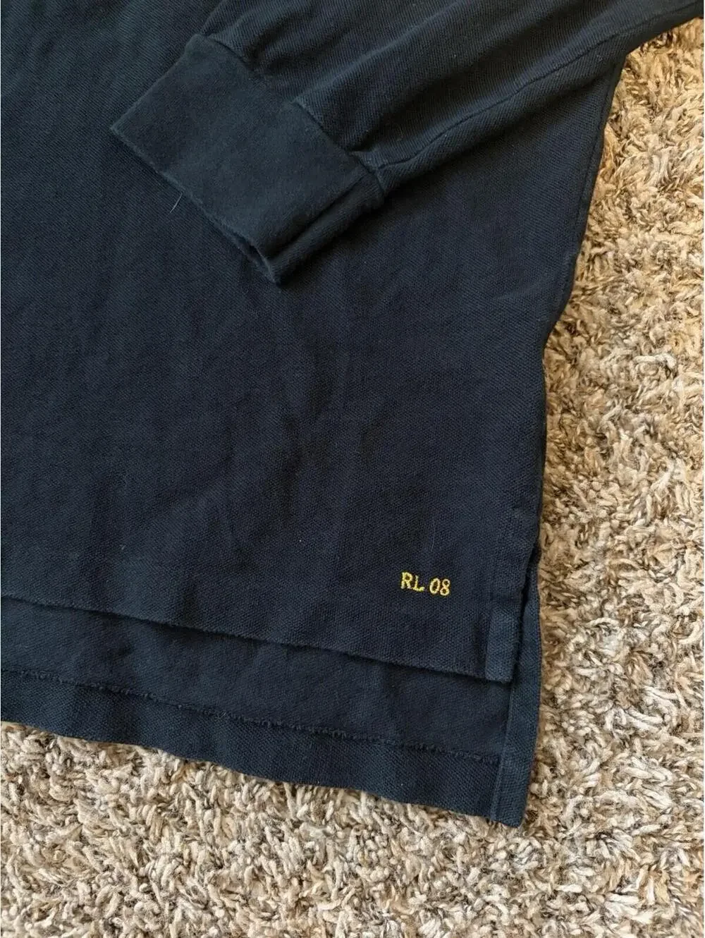 Polo Ralph Lauren RL08 Black Yellow Pony Long Sleeve Polo Shirt Men’s Size XL